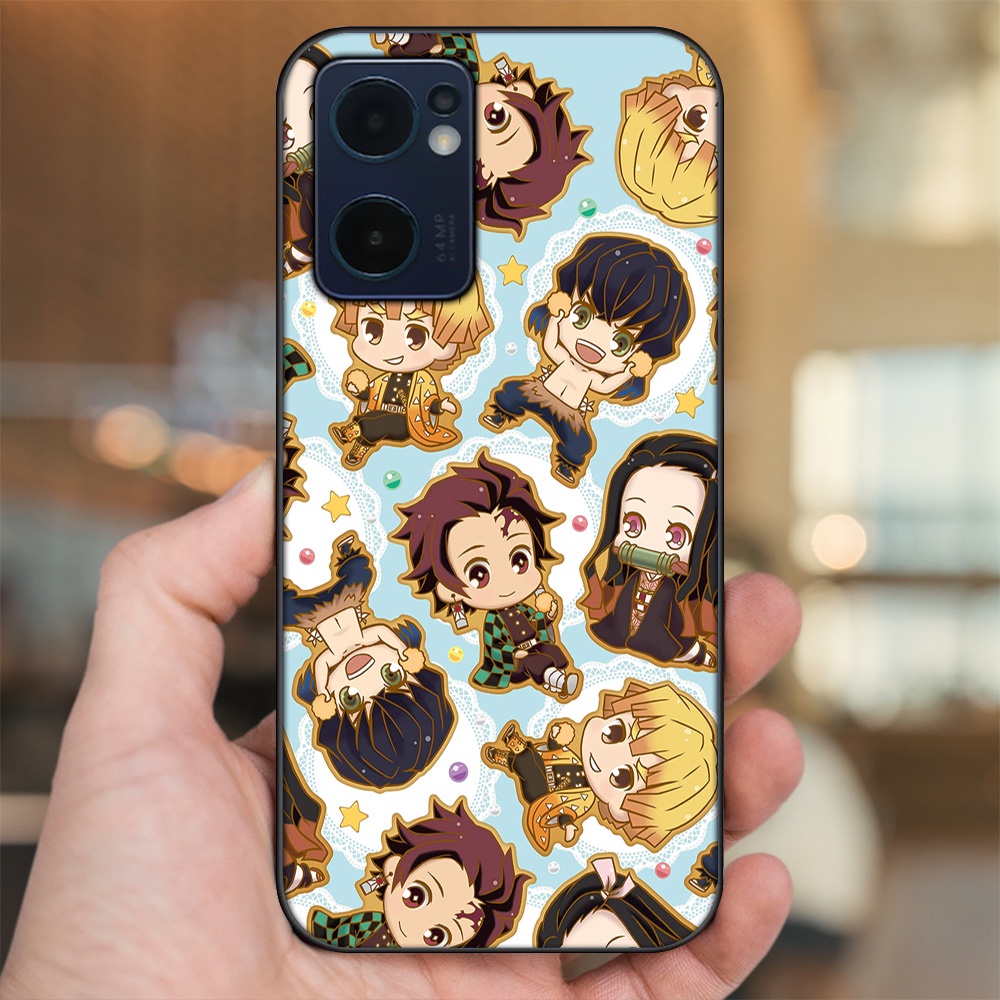 Ốp lưng Oppo Reno 7 5G viền đen in hình Zenitsu Kimetsu no Yaiba