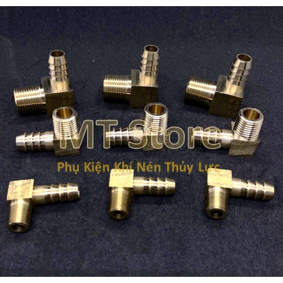 Đầu nối cong thau đuôi chuột 6mm ~ 12mm / ren ngoài 9.6 ~ 17mm