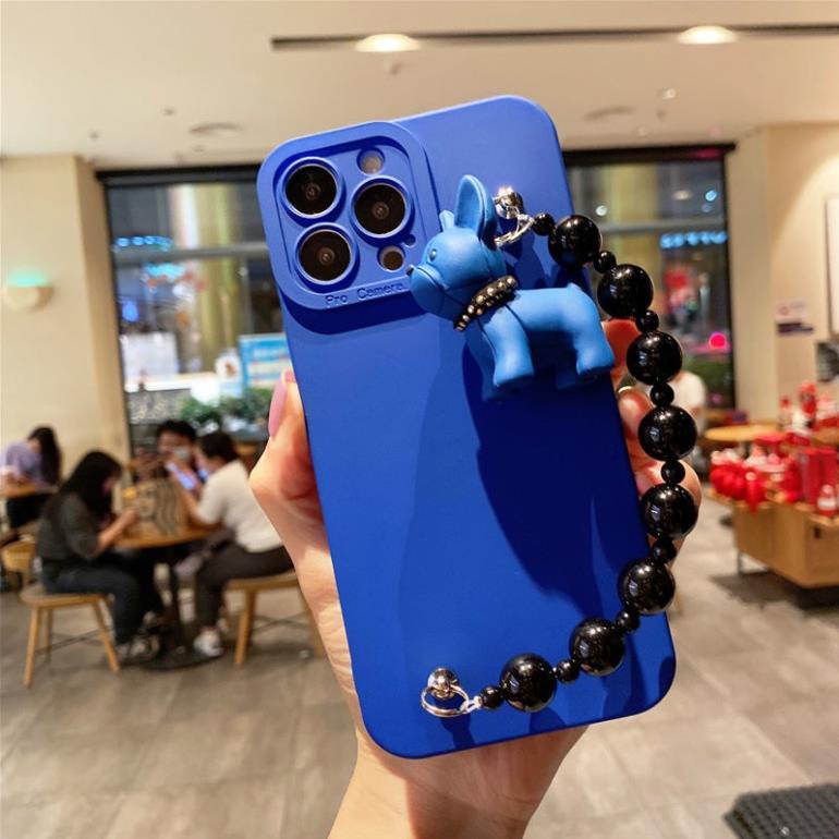 Ốp lưng iphone cạnh vuông bảo vệ camera kèm móc xích Xr