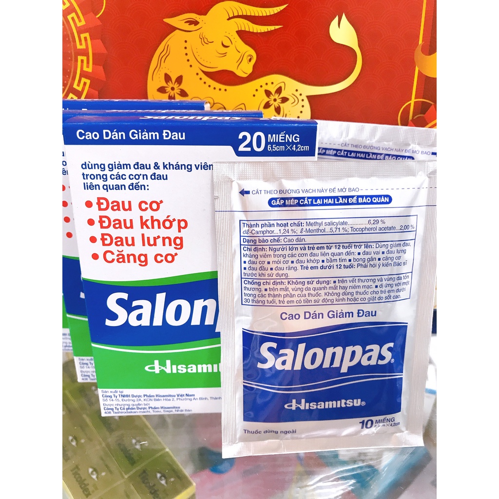 Miếng Dán Giảm Đau Salonpas (Hộp 20 miếng)