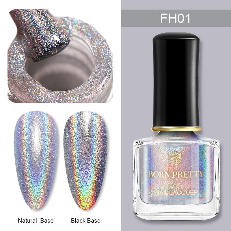 Sơn móng tay BORN PRETTY 7ml màu ngọc trai laser vàng bạc lấp lánh ba chiều thiết kế nghệ thuật DIY