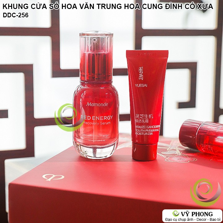 KHUNG CỬA SỔ PHONG CÁCH CUNG ĐÌNH TRUNG HOA CỔ XƯA TRANG TRÍ CHỤP HÌNH ĐẠO CỤ CHỤP ẢNH SẢN PHẨM INS DDC-256