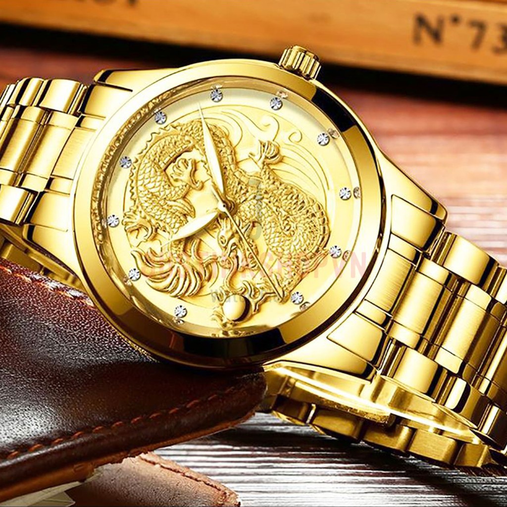 Đồng Hồ Nam Dây Thép Không Gỉ Fngeen S666 Chú Rồng Đem Lại Tài Lộc Cho Chủ Nhân - JXPP-FnS666