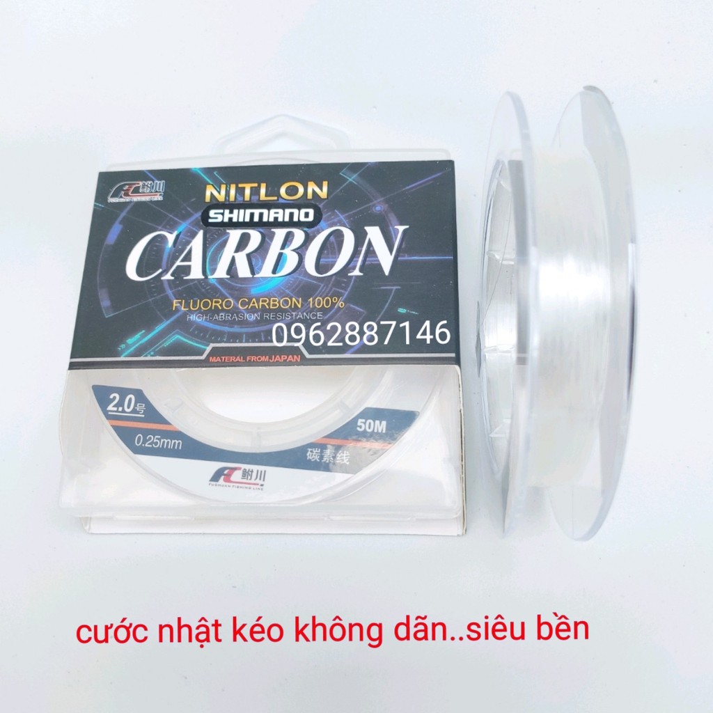 cước câu thẻo FC FLUOROCARBON 50m  hàng xịn  janpan tàng hình