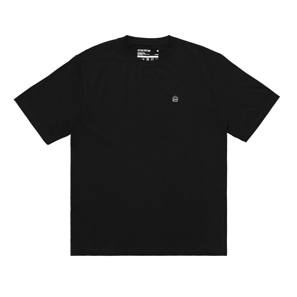 5THEWAY® 5TW/RTW NEW TEE™ in ALL BLACK aka Áo Thun Đen Tay Ngắn Thêu Logo Đen