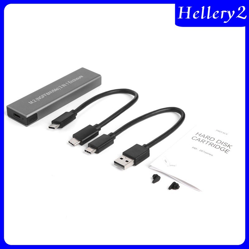 [HELLERY2] Aluminum M.2 NVME to USB 3.1 Enclosure Adapter for 2230 2242 2280 NVMe SSD