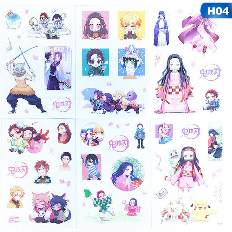 Set 6 tờ sticker hình nhân vật anime dễ thương