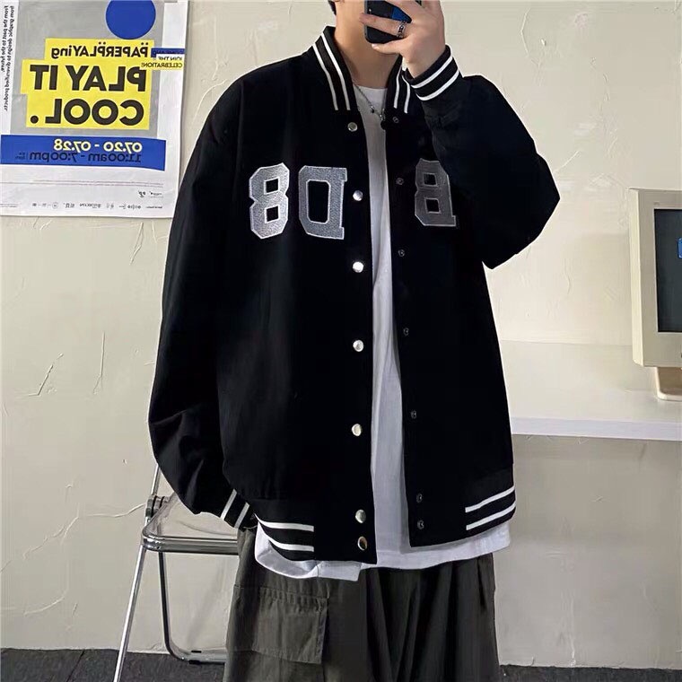 Áo khoác bóng chày  08  ,Áo bomber NỈ siêu mềm oversized , Phong Cách Ulzzang