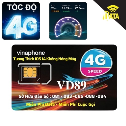 SIM4G VD89 D60G Vinaphone ( Miễn phí Gọi + Vào Mạng 1 Năm Tốc Độ Cao )Có Video kèm test Tốc Độ,Bảo Hành 12 Tháng