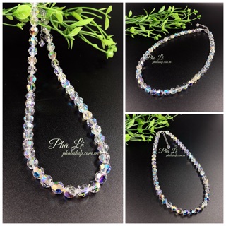 Vòng Cổ Pha Lê Tròn Trắng S08mm Được Thiết Kế Từ Pha Lê Swarovski