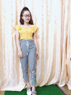 SET CARO THÊU HOA CÚC