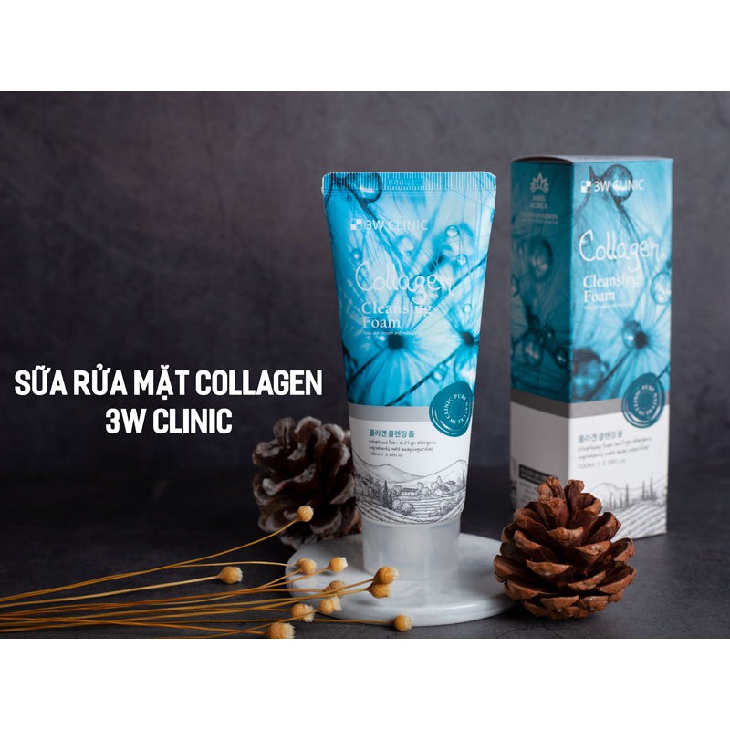 Sữa rửa mặt bổ sung Collagen 3W Clinic Collagen Foam Cleansing 100ml