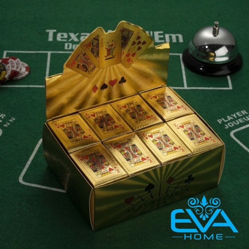 Bộ Bài Poker Nhựa PVC Mini Nhũ Vàng Chống Thấm Nước Độc Lạ Sang Trọng SP74