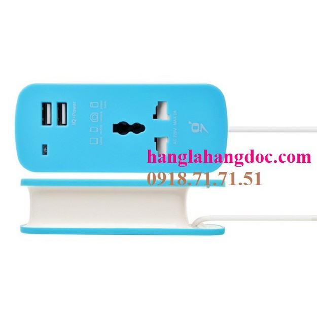 Ổ cắm du lịch 02 cổng USB, 01 ổ cắm đa năng, có dây nối dài chính hãng