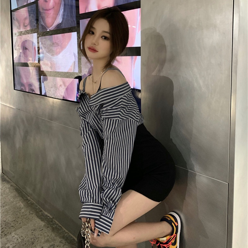 Đầm Sơ Mi Kẻ Sọc Dáng Ôm Thời Trang Dễ Phối Đồ Cho Nữ