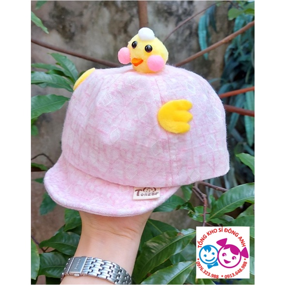 Mũ lưỡi trai GÀ BÔNG vải cotton mềm mịn cho bé từ 0-15 tháng tuổi