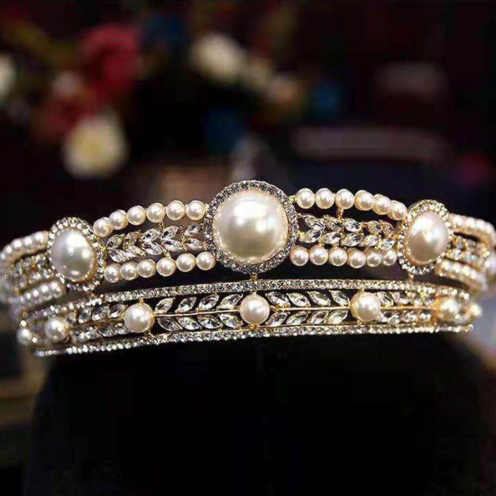 VANES1 Vương Miện Đội Đầu Cô Dâu Phong Cách Baroque