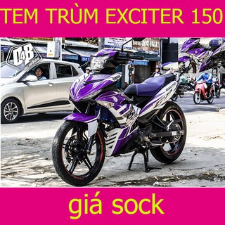 Tem Trùm Exciter 150 Tím Trắng GP