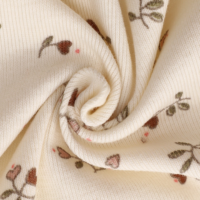 Bộ Áo Liền Quần Cotton Tay Dài In Hình Hoa Quả Màu Sắc Tươi Sáng Cho Bé