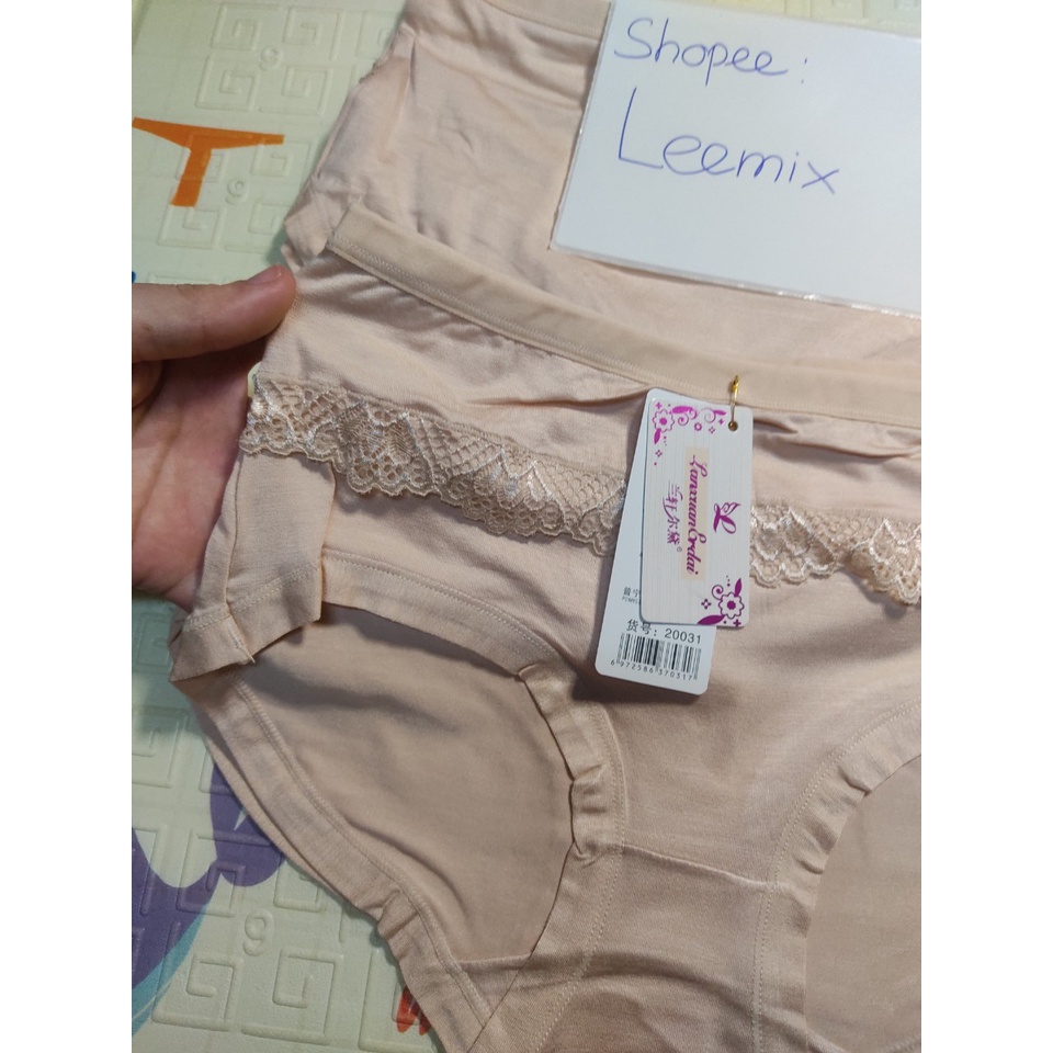 Quần lót cho bà cho mẹ mã 20031, quần lót cotton pha ren cạp cao