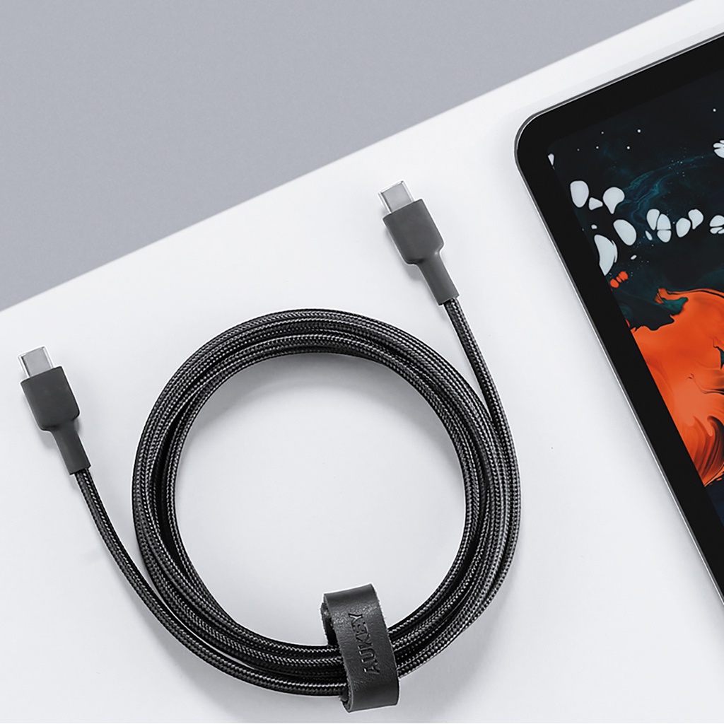 Cáp sạc nhanh Aukey CB-CD45 Type C to C 60W 480Mbps 0.9m dây sạc cho Samsung Xiaomi MacBook Nintendo Switch