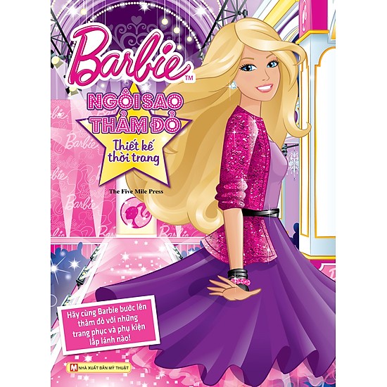 Sách Bóc Dán Hình - Barbie Thiết Kế Thời Trang - Kích Thước A4, In Màu, Bộ 10 Quyển