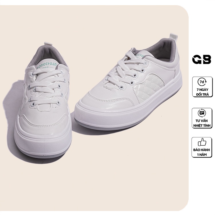Giày Sneaker Nữ Trắng Đế Cao 3 cm giayBOM B1637