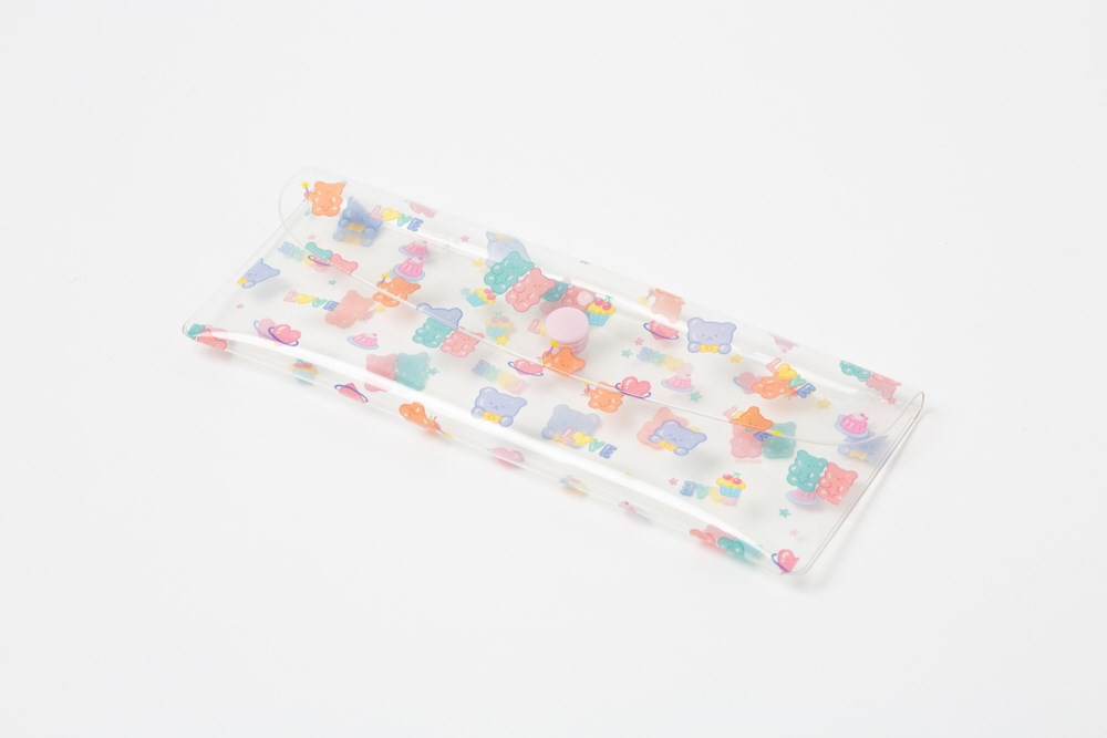 Túi Đựng Bút ARTBOX Hàn Quốc Bằng PVC Họa Tiết Gấu Kẹo Dẻo Nhiều Ngăn