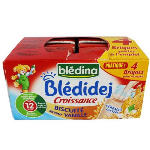 Sữa nước Bledina vị bích quy và vani 12m 4x250ml