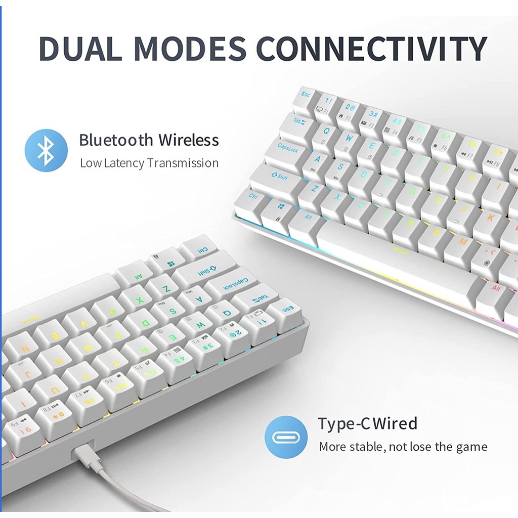 Bàn phím cơ không dây Royal Kludge RK G68 HOTSWAP, Led RGB, Type C, Bluetooth 5.0, Wireless 2.4G - Chính hãng
