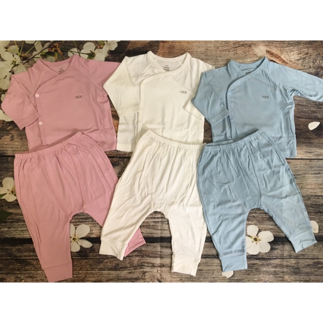 Bộ Quần Áo Sơ Sinh Cài Lệch Newborn Nous Petit Cho Bé Từ 3kg-5.5kg, Cotton Cao Cấp Mềm Mịn An Toàn Cho Bé Sơ Sinh