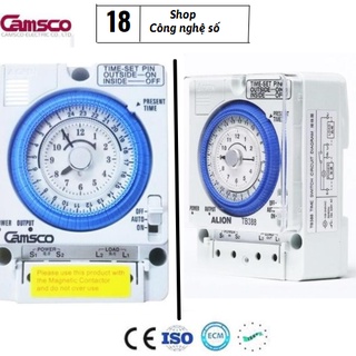 Camsco TB35N- công tắc hẹn giờ cơ Công tắc timer hẹn giờ cơ+ Kèm Pin màu xanh dễ sử dụng cong suất 15A