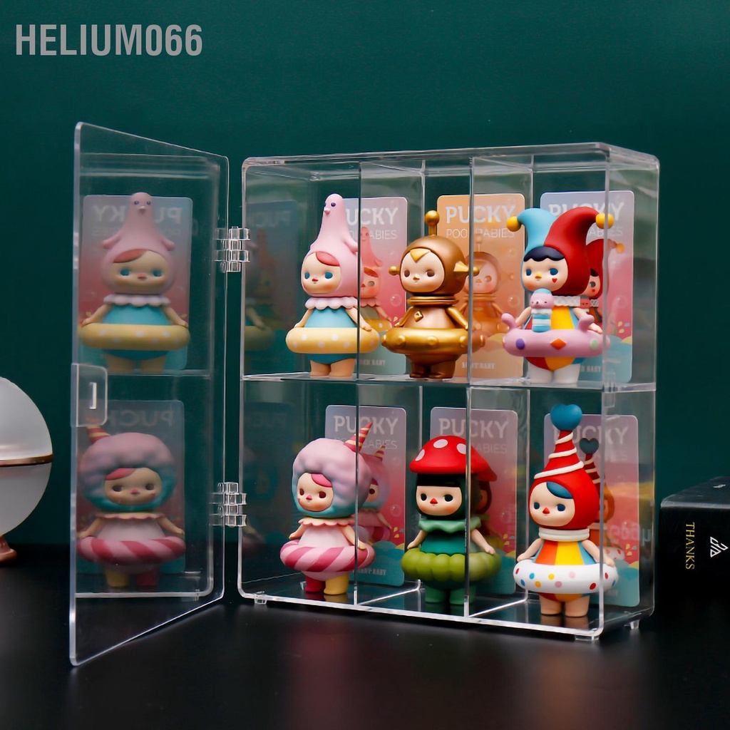 Helium066 Hình Hộp trưng bày trong suốt Acrylic hai lớp Chống bụi cho Đồ chơi Búp bê Văn phòng tại nhà