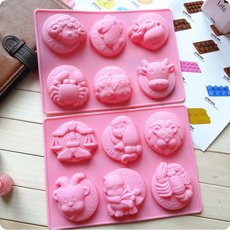 Khuôn silicone 6 Ngăn Làm Bánh 12 Ngăn Hình Chòm Sao DIY