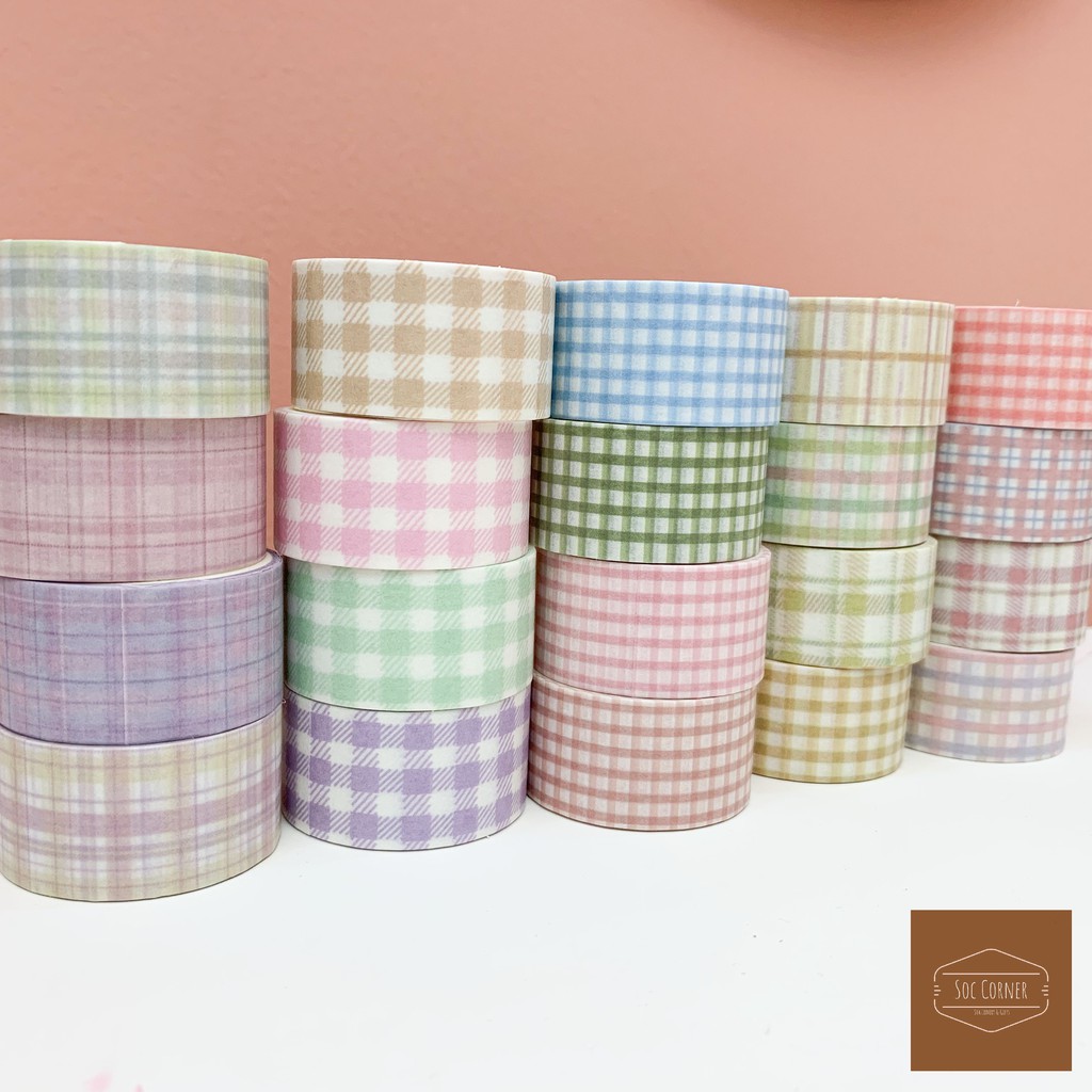 (Video) Set 4 cuộn Washi Tape 20mm x 2m màu Pastel