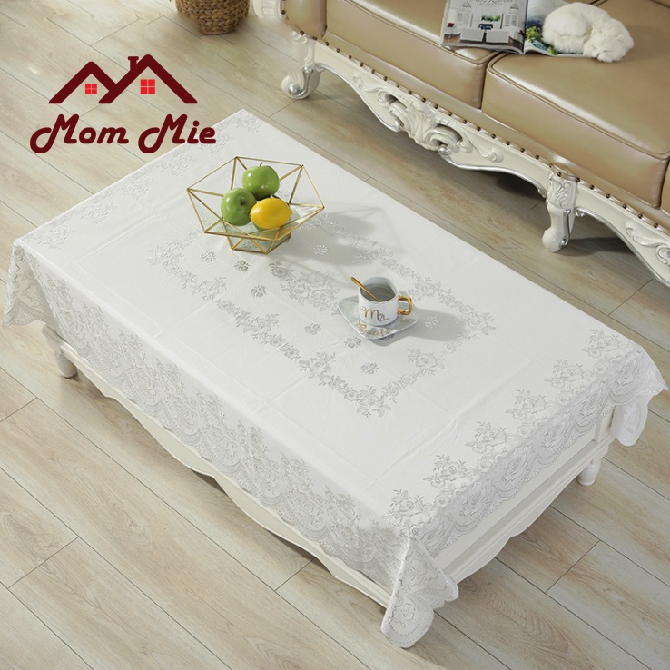 [120x150cm] Khăn trải bàn hoa văn dập nổi sang trọng nhiều mẫu - Màu vàng, bạc - A016