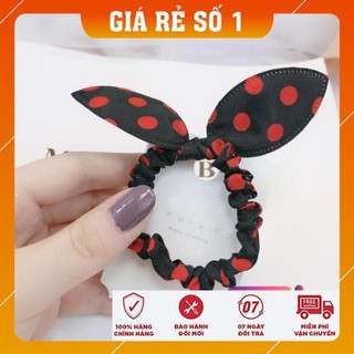 [FREESHIP - HÀNG LOAI 1] Buộc tóc, Cột tóc vải Scrunchies Tai Thỏ mini