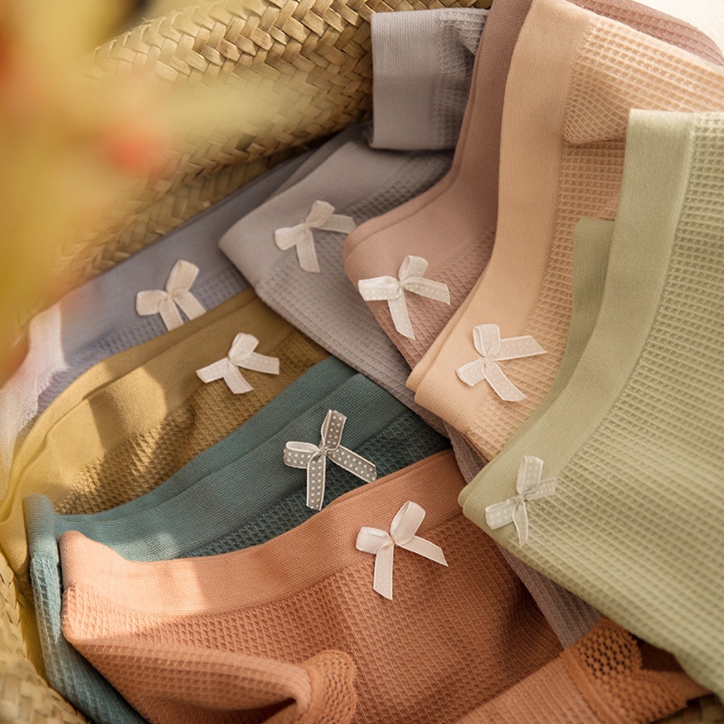 Quần lót nữ cotton tăm kẻ mềm mại co dãn 4 chiều, Quần chip nữ kháng khuẩn, quần lót nữ form 40-55kg