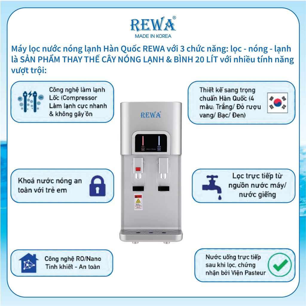 Máy lọc nước nóng lạnh để bàn Rewa RW-NA-218 | BigBuy360 - bigbuy360.vn