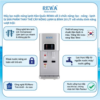 Máy Lọc Nước Nóng Lạnh Hàn Quốc REWA - Thiết kế để bàn - RW-NA-218 (NEW) - Hàng Chính Hãng