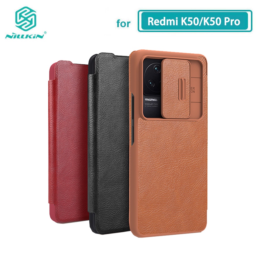 Ốp lưng Redmi K50 Nillkin Qin Pro Ví bỏ túi thẻ Túi da Ốp lưng lật cho Xiaomi Redmi K50 Pro