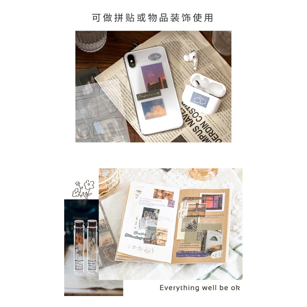 Sticker vintage ảnh phong cảnh retro aesthetic hình dán decor trang trí sổ planner bullet journal dụng cụ dán YESTERDAY