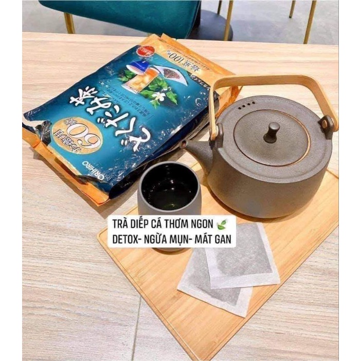 Trà diếp cá Orihiro Hỗ Trợ Thanh Nhiệt Giải Độc Mát Gan Dokudami Tea Nhật Bản Gói 60 túi lọc detox giảm mụn