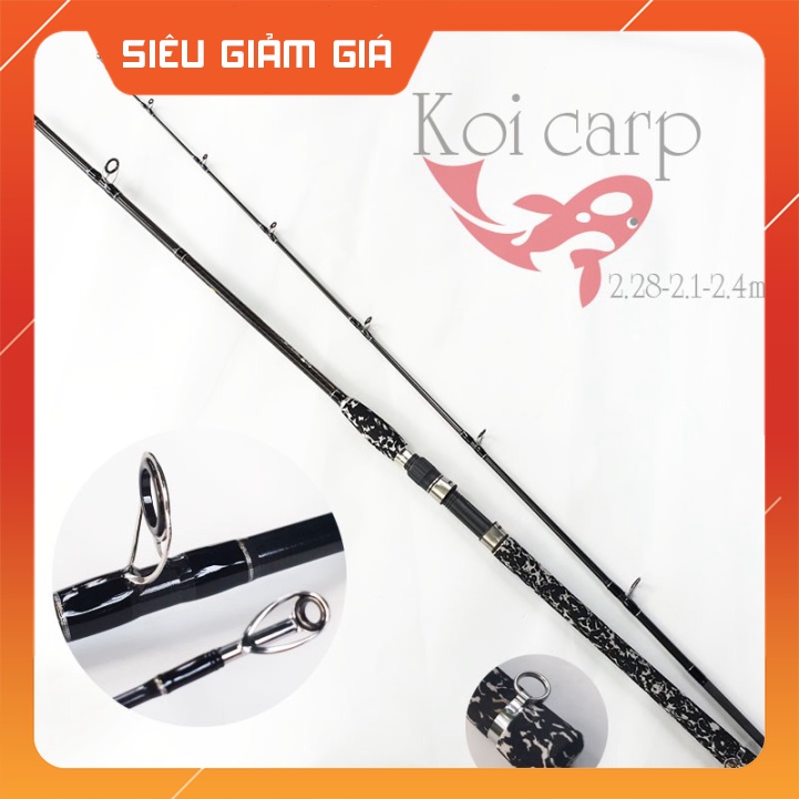 Cần câu 2 khúc KOI CARP siêu khỏe đầu bu chống xoắn tải được cá lớn chất liệu carbon mã CM4 Hai Lúa