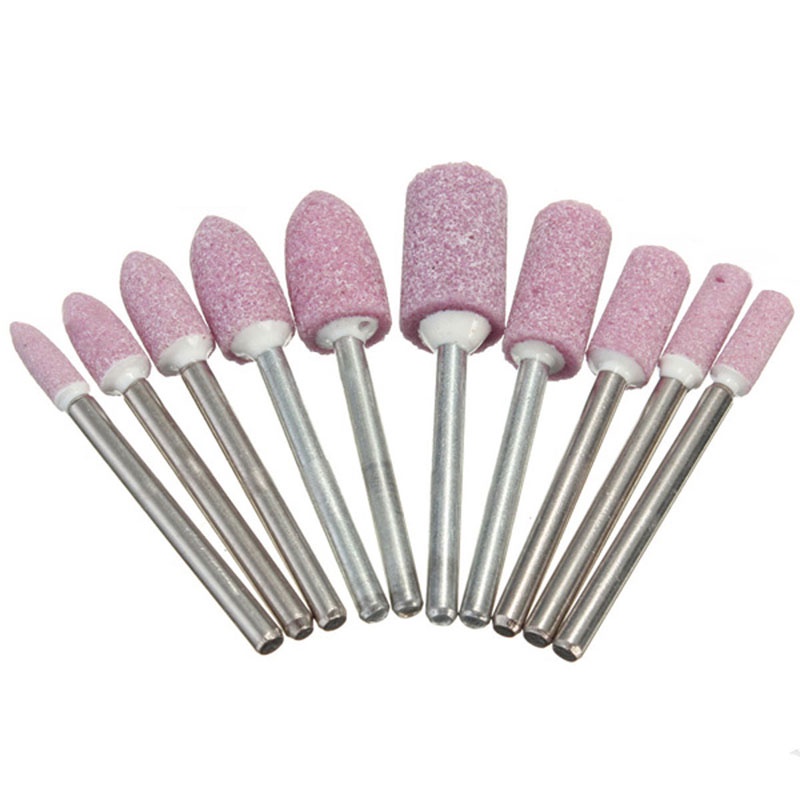 Bộ 10 đầu mài đánh bóng 1 / 8 "màu đỏ chuyên dụng mới