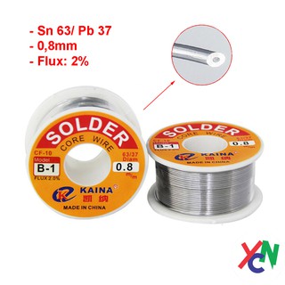 Cuộn chì hàn, thiếc hàn KAINA 0,8mm 63% thiếc có nhựa thông trong lõi