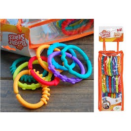 Đồ chơi gặm nướu sơ sinh an toàn cho trẻ,set 24 vòng lục lạc kèm gặm nướu sắc màu hãng bright starts cho bé từ sơ sinh