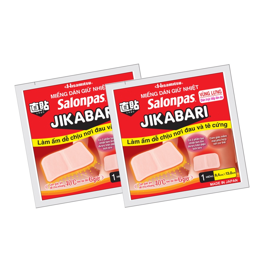 Miếng dán Salonpas Jikabari giúp giữ nhiệt, giảm đau bụng kinh, làm ấm cơ thể khi lạnh