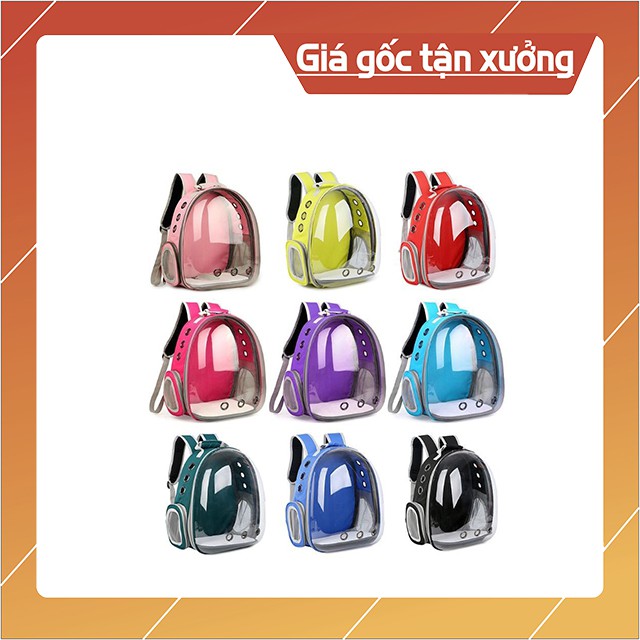 Balo Ba Lô Nhựa Trong Túi Vận Chuyển Chó Mèo Đủ Màu Size 5Kg Có Lót - Bobo Pet Shop Hà Nội