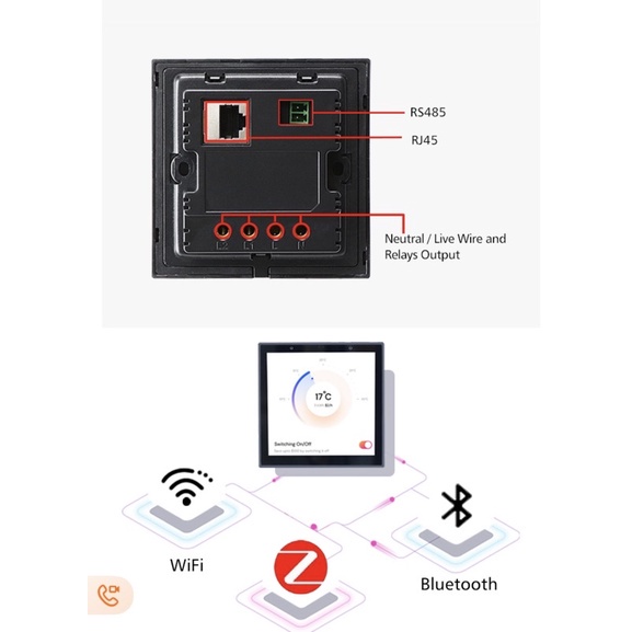 Màn Hình Điều Khiển Nhà Thông Minh Wifi / Zigbee Tuya 4 inch, Giám Sát Điều Khiển Từ xa Qua App Smart Life